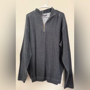 Woolrich Men's Charcoal Quarter Zip-Up Sweater